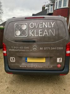 Ovenly Clean branded van at a job